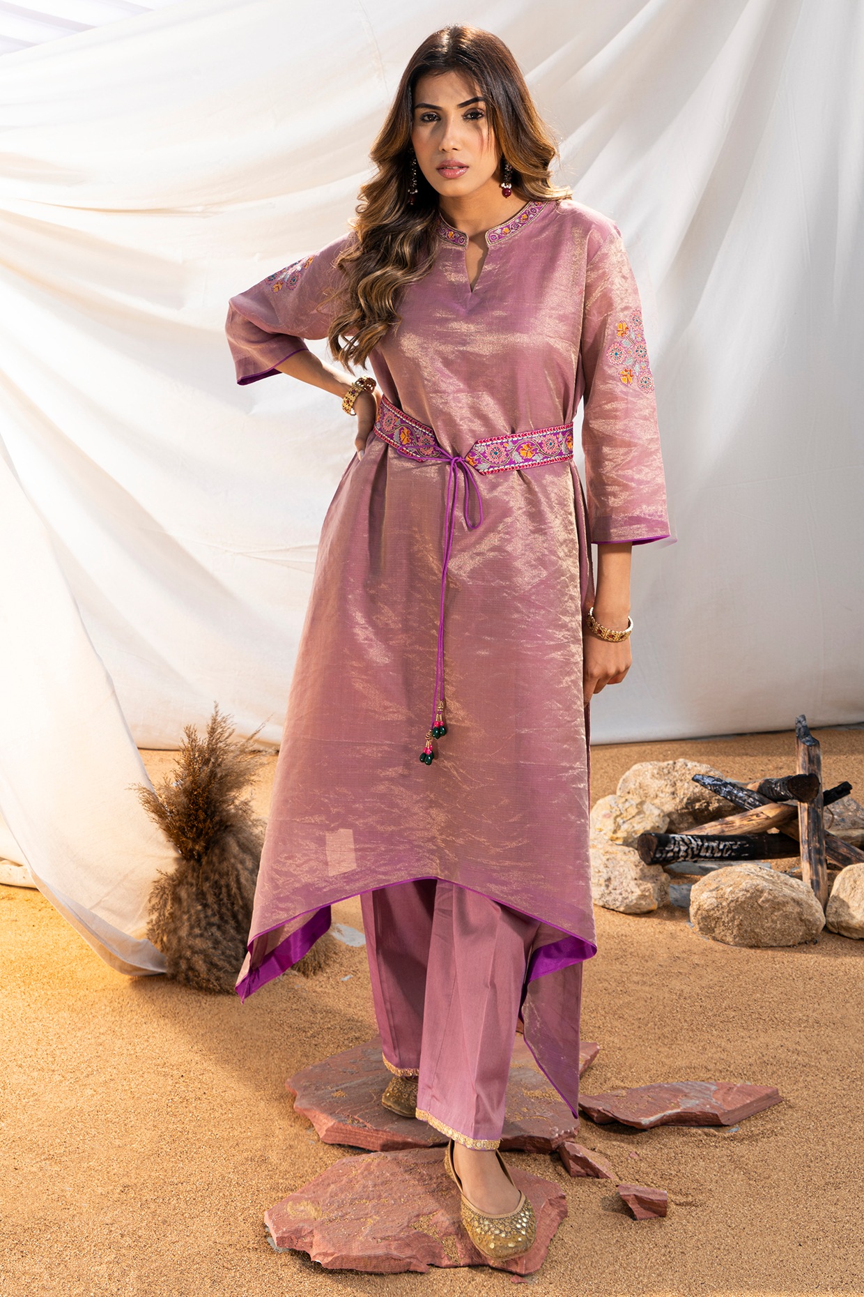 Lavender Designer Embroidered Party Wear Lucknowi Pant Suit | Saira's  Boutique